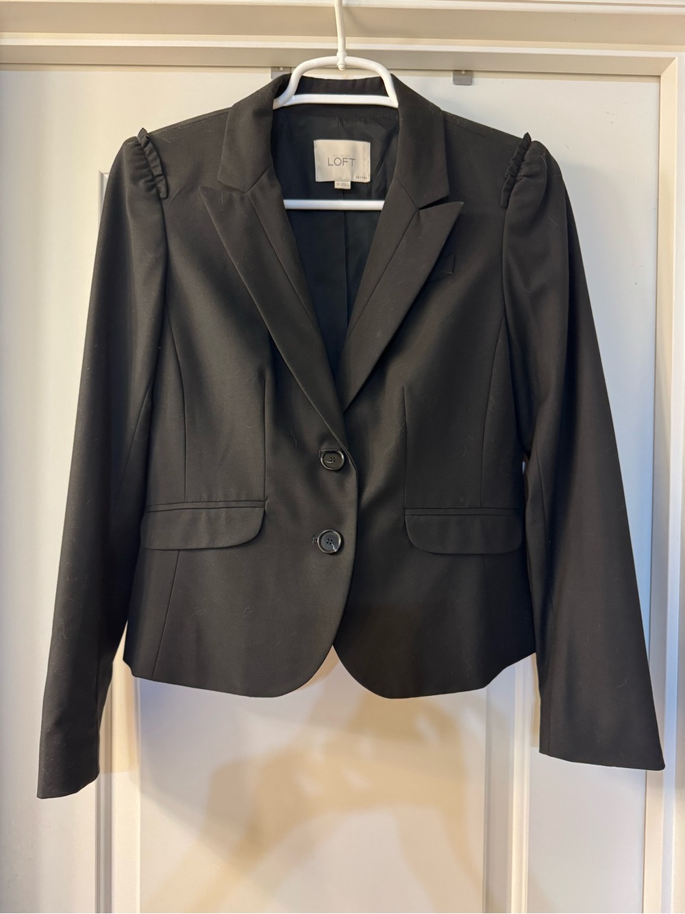 LOFT Black Two-Button Tailored Blazer